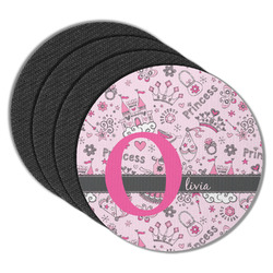 Princess Round Rubber Backed Coasters - Set of 4 (Personalized)