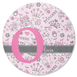 Princess Round Rubber Backed Coaster (Personalized)