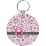 Princess Round Plastic Keychain (Personalized)