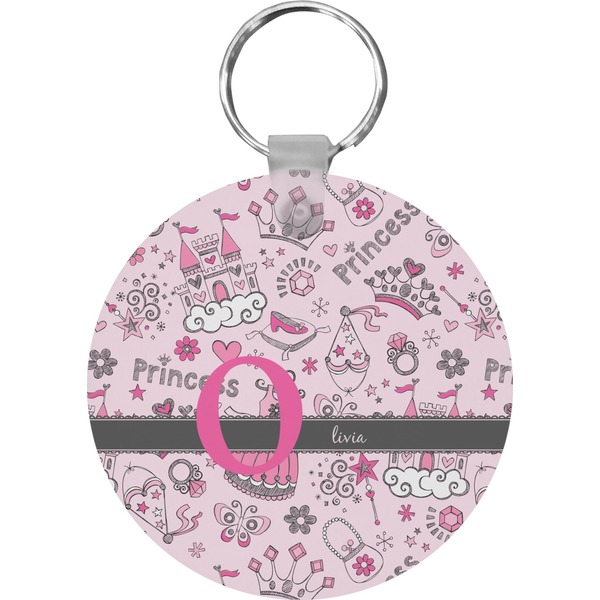 Custom Princess Round Plastic Keychain (Personalized)