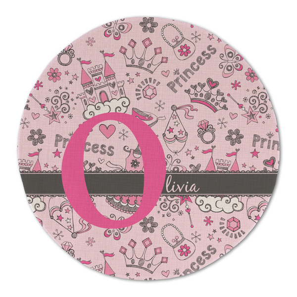 Custom Princess Round Linen Placemat - Single Sided (Personalized)