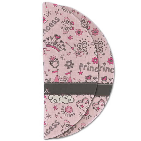 Princess Round Linen Placemats - HALF FOLDED (double sided)