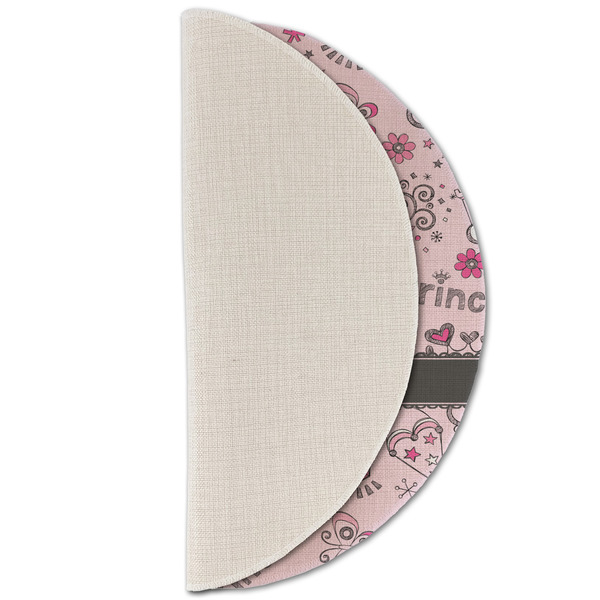Princess Round Linen Placemats - HALF FOLDED (single sided)