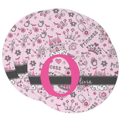 Princess Round Paper Coasters w/ Name and Initial