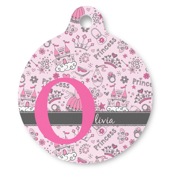 Custom Princess Round Pet ID Tag (Personalized)