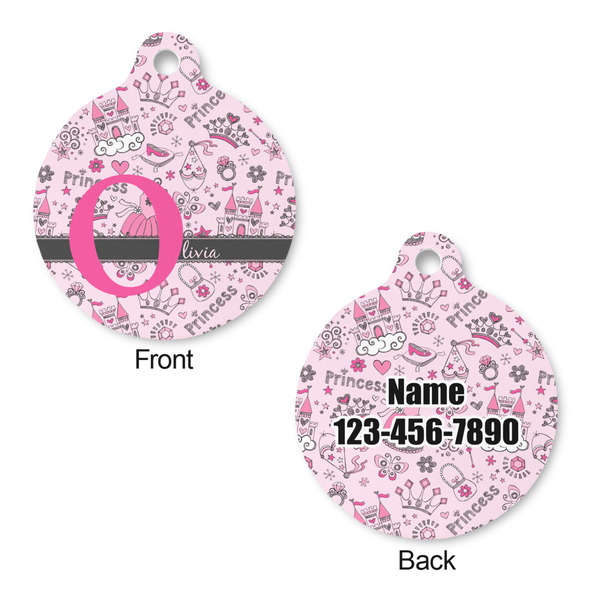 Princess Round Pet Tag - Front & Back