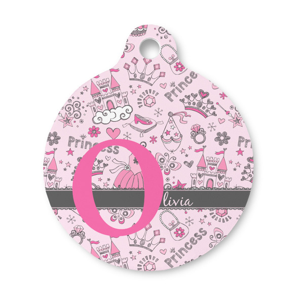 Custom Princess Round Pet ID Tag - Small (Personalized)