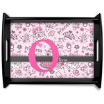 Princess Black Wooden Tray - Large (Personalized)