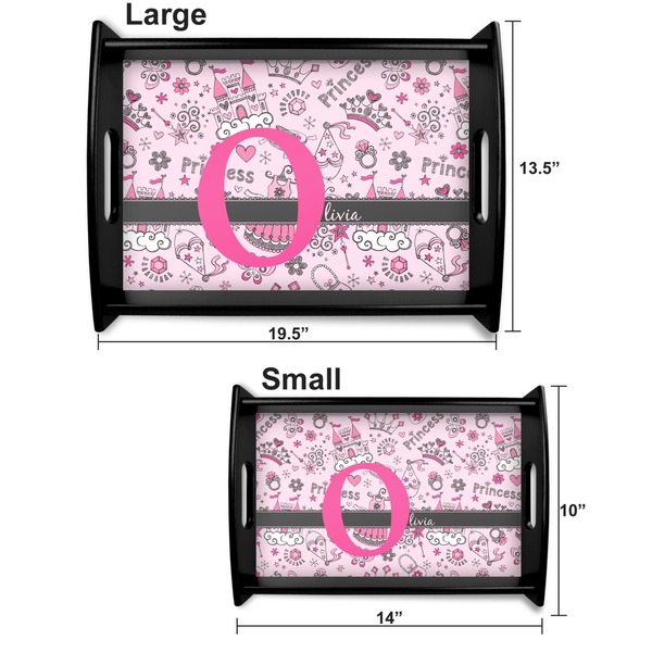 Princess Serving Tray Black Sizes