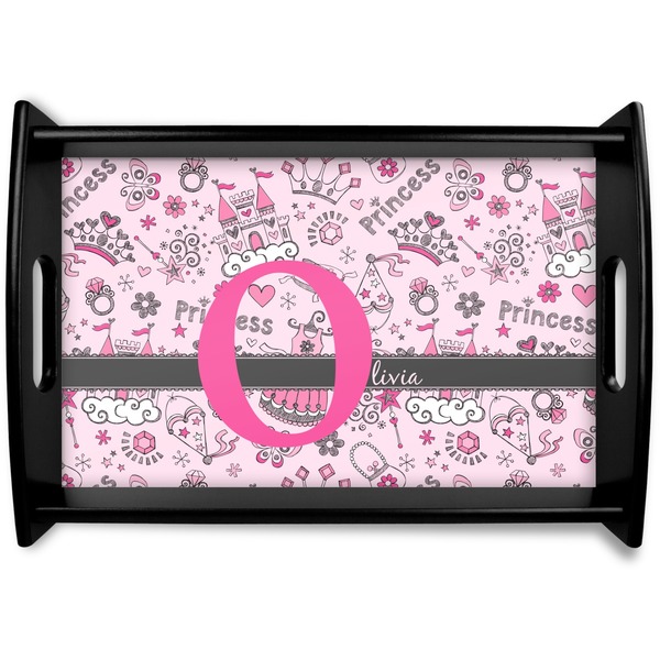 Custom Princess Black Wooden Tray - Small (Personalized)