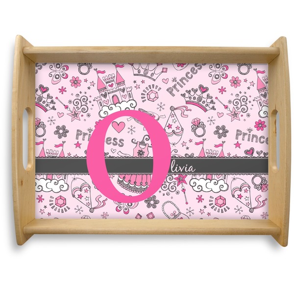 Custom Princess Natural Wooden Tray - Large (Personalized)