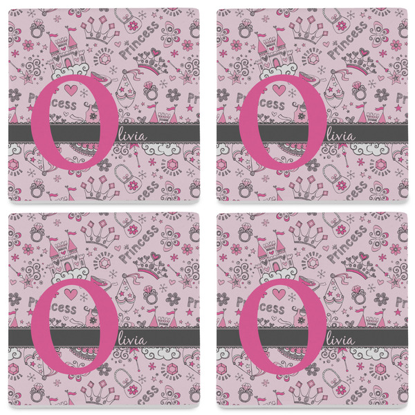 Princess Set of 4 Sandstone Coasters - See All 4 View