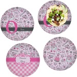 Princess Set of 4 Glass Lunch / Dinner Plate 10" (Personalized)