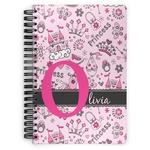 Princess Spiral Notebook - 7x10 w/ Name and Initial