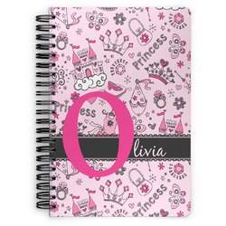 Princess Spiral Notebook - 7x10 w/ Name and Initial