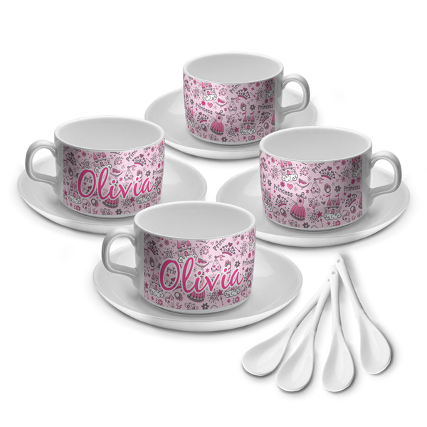 Custom Princess Tea Cup - Set of 4 (Personalized)