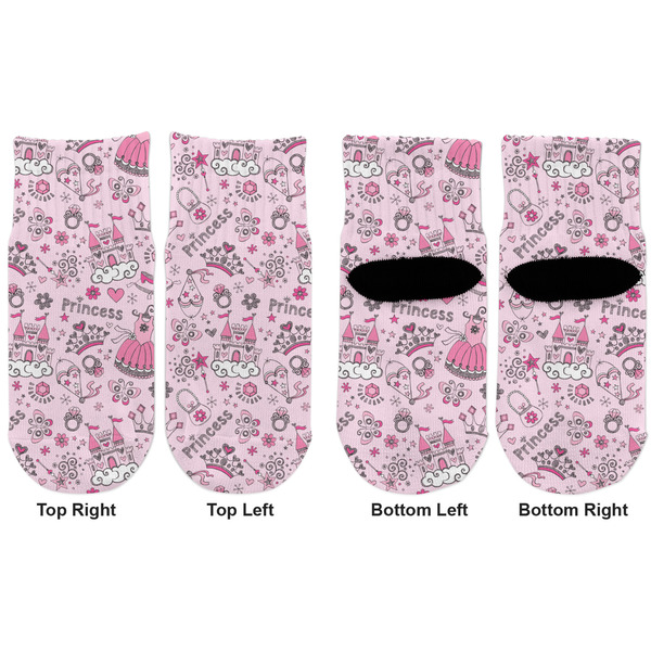 Princess Toddler Ankle Socks - Double Pair - Front and Back - Apvl