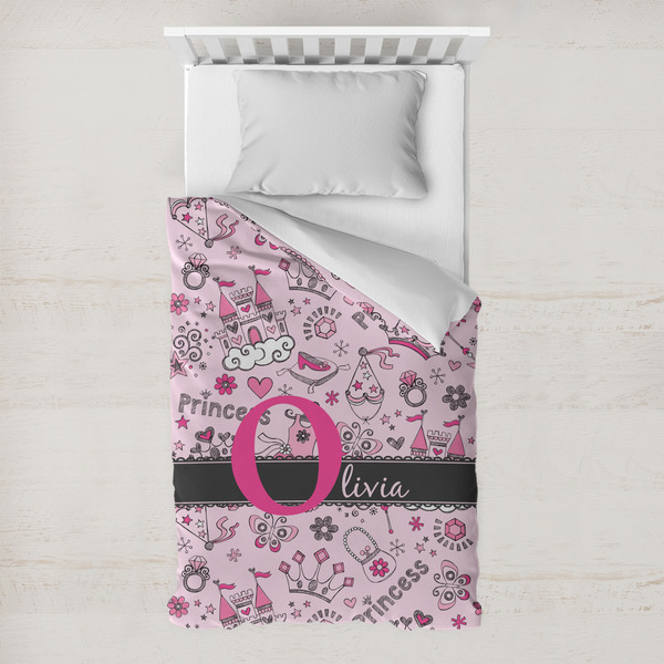 Custom Princess Toddler Duvet Cover w/ Name and Initial