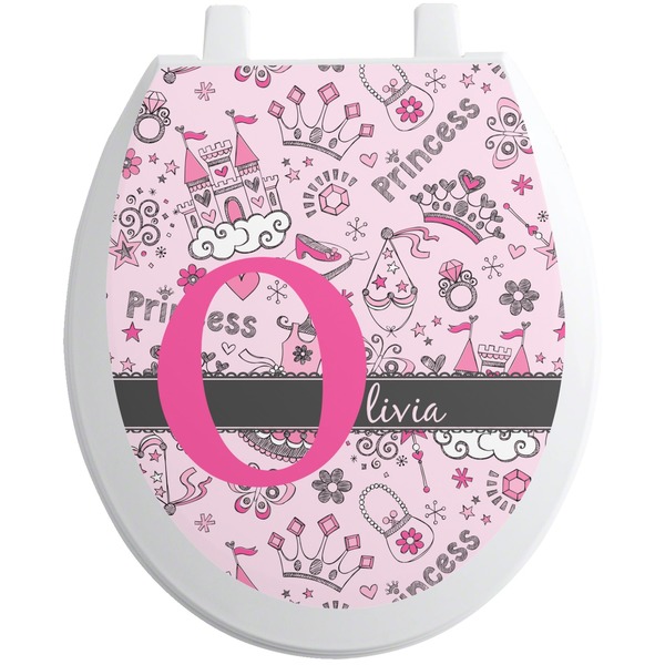 Custom Princess Toilet Seat Decal - Round (Personalized)