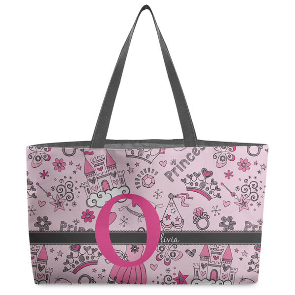 Custom Princess Beach Totes Bag - w/ Black Handles (Personalized)