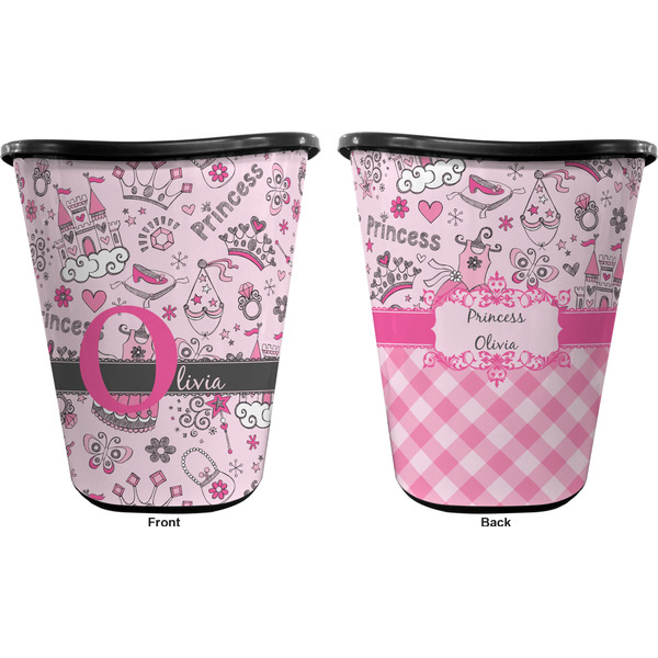 Princess Trash Can Black - Front and Back - Apvl