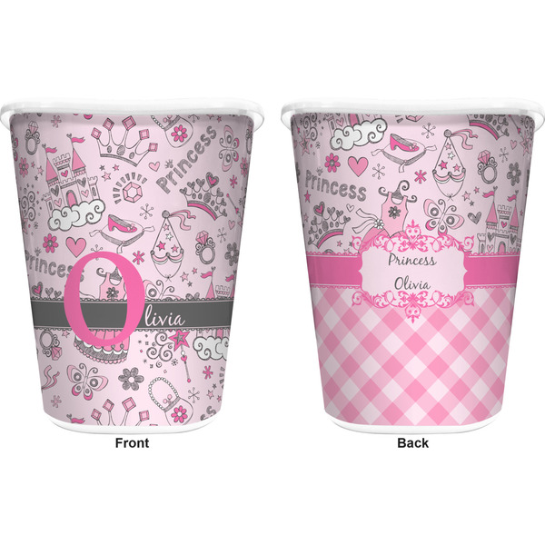Princess Trash Can White - Front and Back - Apvl