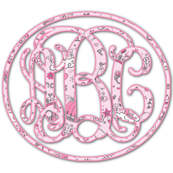 Custom Princess Monogram Decal - Custom Sizes (Personalized)