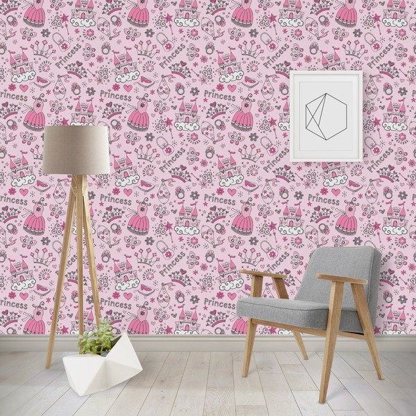 Custom Princess Wallpaper & Surface Covering (Water Activated - Removable)