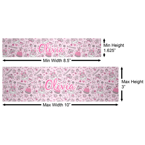 Princess Water Bottle Labels w/ Dimensions