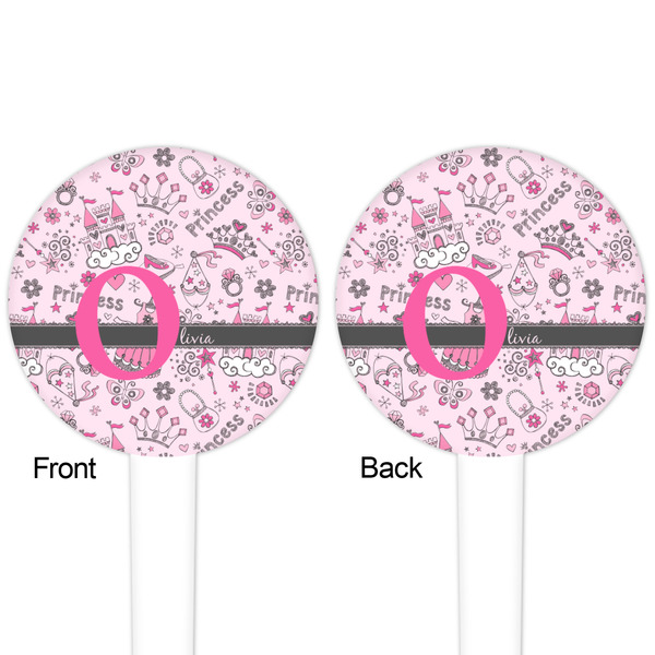 Princess White Plastic 4" Food Pick - Round - Double Sided - Front & Back