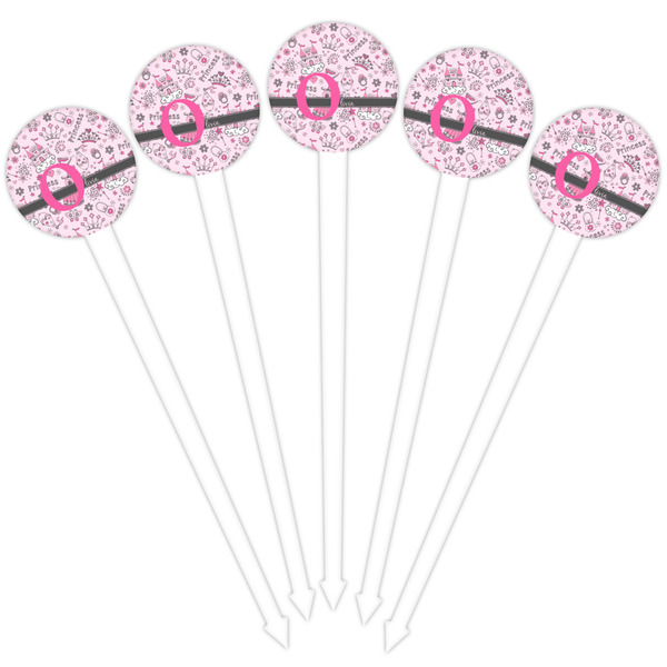 Princess White Plastic 4" Food Pick - Round - Fan View