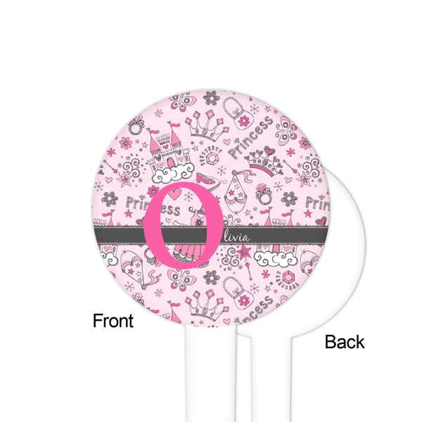 Princess White Plastic 4" Food Pick - Round - Single Sided - Front & Back