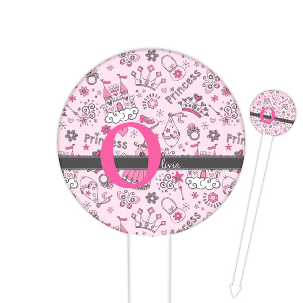 Custom Princess Round Plastic Food Picks (Personalized)