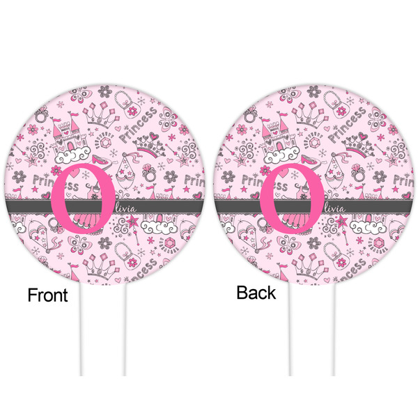 Princess White Plastic 6" Food Pick - Round - Double Sided - Front & Back