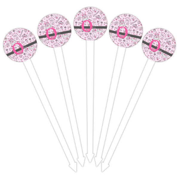 Princess White Plastic 6" Food Pick - Round - Fan View