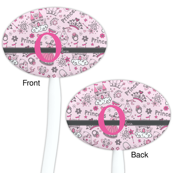 Princess White Plastic 7" Stir Stick - Double Sided - Oval - Front & Back