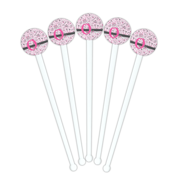 Princess White Plastic 7" Stir Stick - Round - Fan View