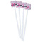 Princess White Plastic Stir Stick - Double Sided - Square - Front
