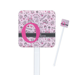 Princess Square Plastic Stir Sticks - Single Sided (Personalized)