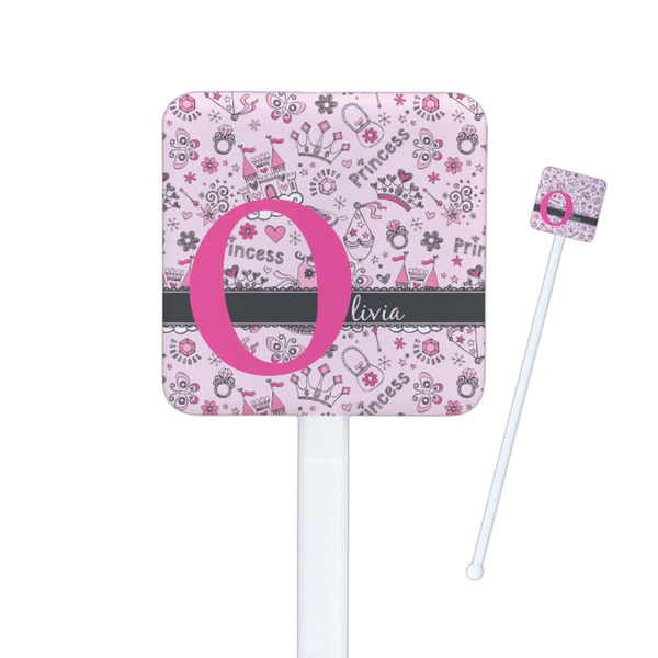 Custom Princess Square Plastic Stir Sticks (Personalized)
