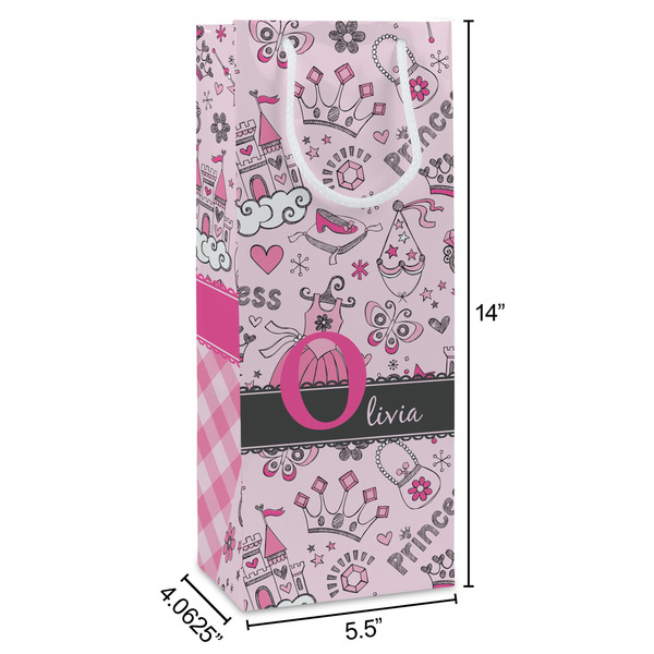 Princess Wine Gift Bag - Dimensions