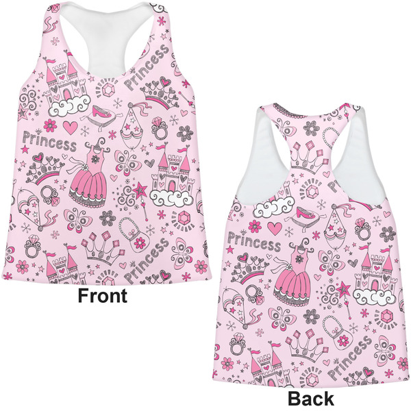 Princess Womens Racerback Tank Tops - Medium - Front and Back