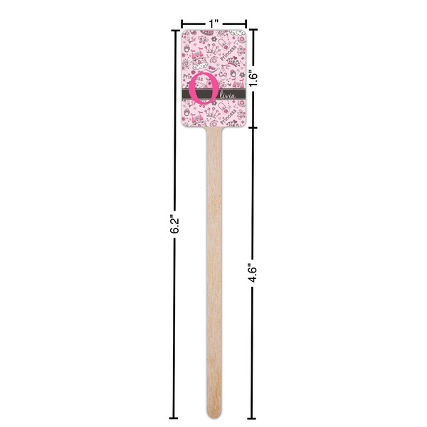 Princess Wooden 6.25" Stir Stick - Rectangular - Dimensions