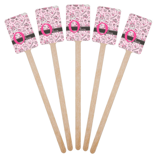 Princess Wooden 6.25" Stir Stick - Rectangular - Fan View