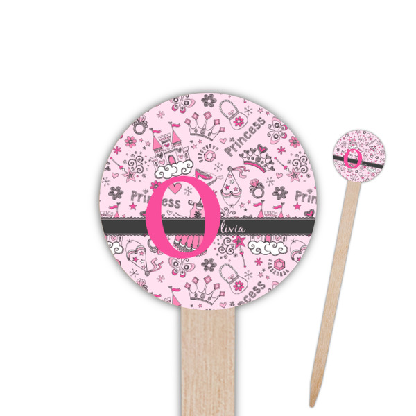 Custom Princess Round Wooden Food Picks (Personalized)