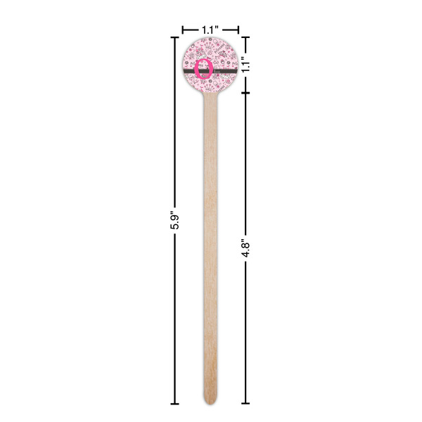 Princess Wooden 6" Stir Stick - Round - Dimensions