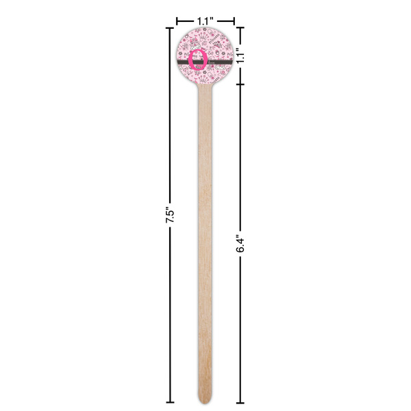 Princess Wooden 7.5" Stir Stick - Round - Dimensions