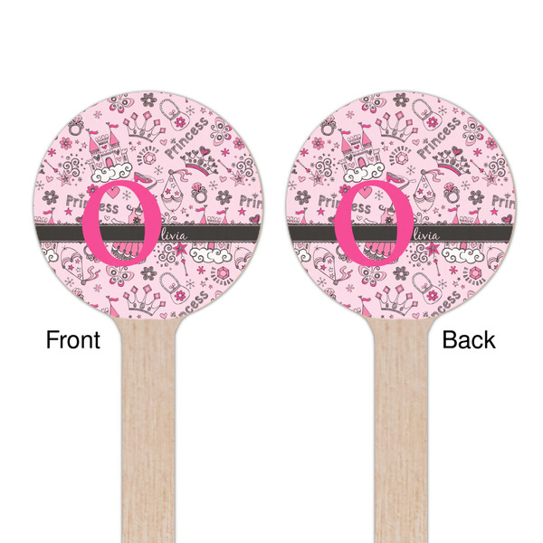 Princess Wooden 7.5" Stir Stick - Round - Double Sided - Front & Back