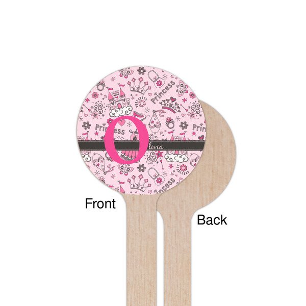 Princess Wooden 7.5" Stir Stick - Round - Single Sided - Front & Back