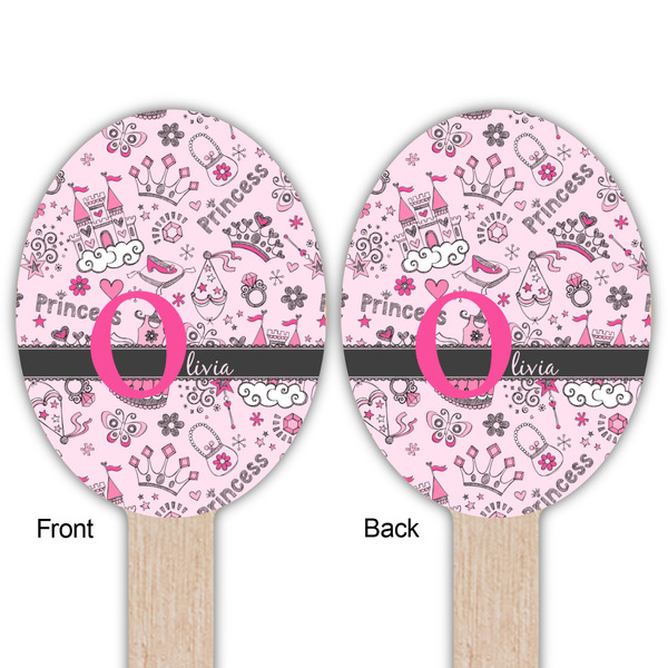 Princess Wooden Food Pick - Oval - Double Sided - Front & Back